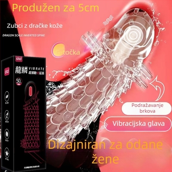 OLO set vibrirajućih kristala s drako-skalom za odrasle — električna kontrola, mekan gel materijal, uključuje lubrikant, 5-godišnje jamstvo