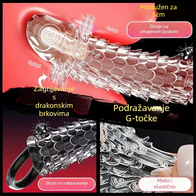 OLO set vibrirajućih kristala s drako-skalom za odrasle — električna kontrola, mekan gel materijal, uključuje lubrikant, 5-godišnje jamstvo