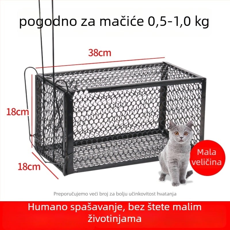 Power catch Automatska klopka za mačke — dizajnirana za hvatanje velikih štakora, spašavajući kavez za kućne i napuštene mačke, netoksična čvrsta konstrukcija