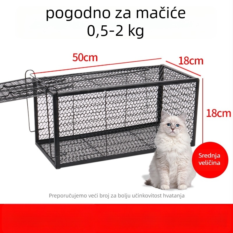Power catch Automatska klopka za mačke — dizajnirana za hvatanje velikih štakora, spašavajući kavez za kućne i napuštene mačke, netoksična čvrsta konstrukcija