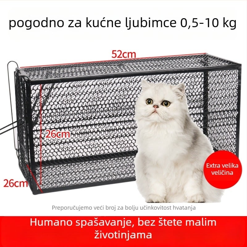 Power catch Automatska klopka za mačke — dizajnirana za hvatanje velikih štakora, spašavajući kavez za kućne i napuštene mačke, netoksična čvrsta konstrukcija