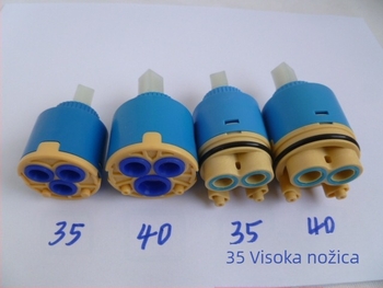 Keramičko jezgro ventila za miješanje tople i hladne vode; keramika + plast konstrukcija; opća potvrda; pogodno za kuhinjsku umivaonu i tuš