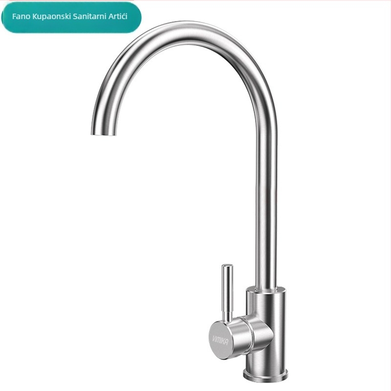 Fao Sanitary Ware kuhinjska slavina od 304 nehrđajućeg čelika bez olova, s toplom i hladnom vodom