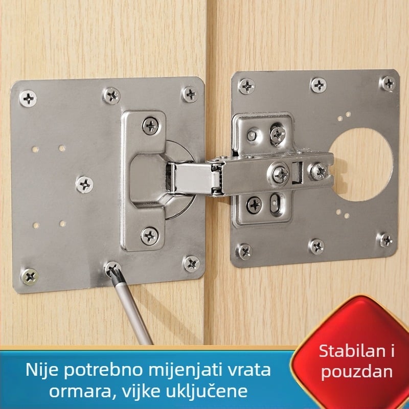 Ploča za popravak šarke ormara, model 1034, obična kvadratna šarka, nehrđajući čelik, završna obrada: opća, stil: lagani luksuz