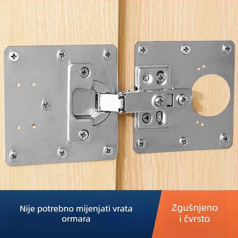 Ploča za popravak šarke ormara, model 1034, obična kvadratna šarka, nehrđajući čelik, završna obrada: opća, stil: lagani luksuz