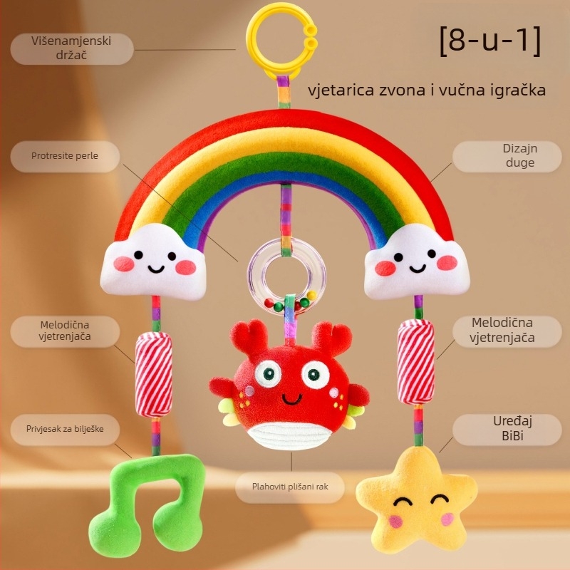 Zvono za krevetić – ABS dječja igračka (0–3 godine), potiče hvatanje i osjetila