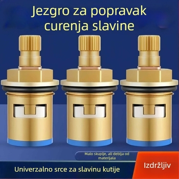 Univerzalni ventil slavine s mosnim premazom, keramički kartridž, za toplu i hladnu vodu, max 90°C, tlak 1.0 MPa