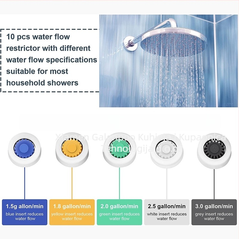 GALENPOO spojnik za protok tuša s 8 komorama za uštedu vode, ABS, CUPC certifikat, mogućnost prilagodbe