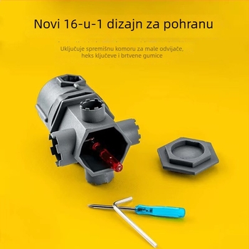 Kuhinja i kupaonica višefunkcionalni ključ za demontažu i ugradnju aeratora slavine te unutarnjeg jezgra ventila, plastična konstrukcija, moderni minimalistički dizajn