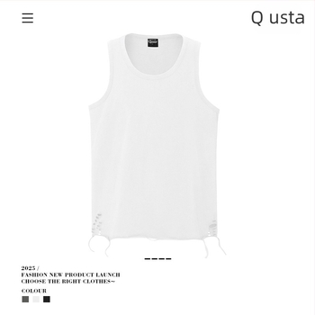 Van Kaxi pamukasta vesta, Street Tide stil, opuštena silueta, 100% pamuk, ravni rub