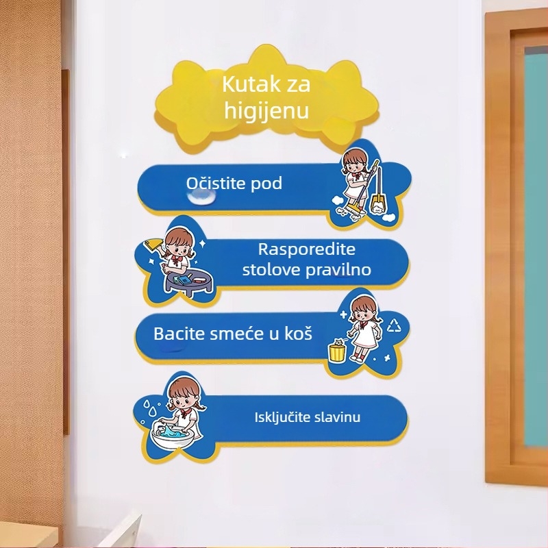 Zidna naljepnica s crtaćim animacijskim motivom – PVC, graffiti stil, 1 kom, za prostor za učenje