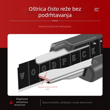 Art nož FD-09A, 18 mm oštrica, zamjena oštrice pritiskom šipke, izvučna oštrica, skladišti 1 oštricu, serija Art Knife