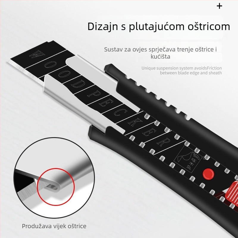 Art nož FD-09A, 18 mm oštrica, zamjena oštrice pritiskom šipke, izvučna oštrica, skladišti 1 oštricu, serija Art Knife