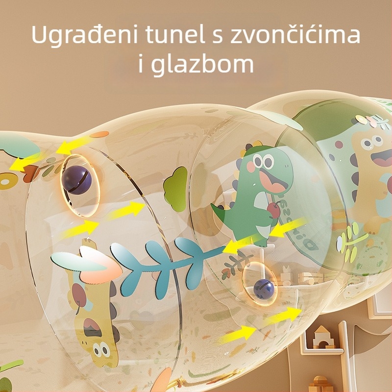 Naduvani valjak za bebe – rana edukacija (0–3 godine) | PVC, sa zvoncem, potiče puzanje i razvoj osjetila i sluha, interaktivne funkcije | Circle qi