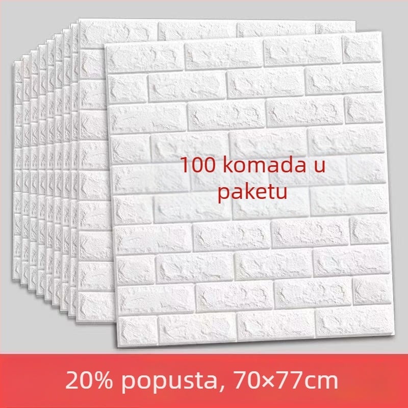 Zidna naljepnica od XPE pjene, vodootporna, 3D dizajn, moderni minimalistički stil, 2 lista