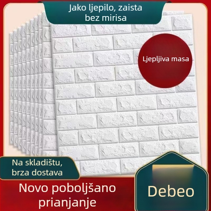 Zidna naljepnica od XPE pjene, vodootporna, 3D dizajn, moderni minimalistički stil, 2 lista