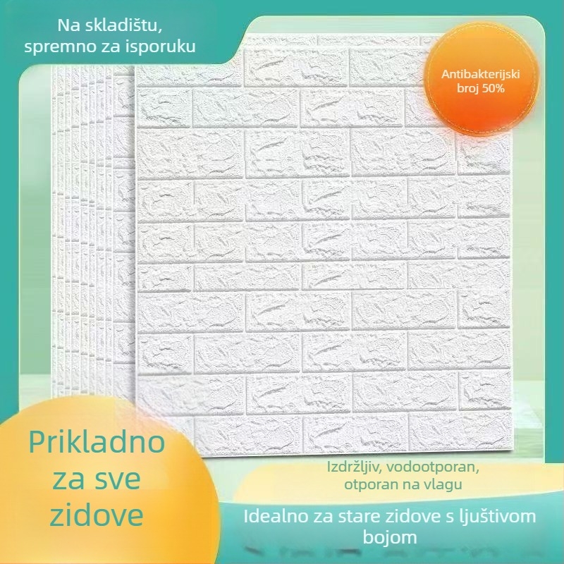 Zidna naljepnica od XPE pjene, vodootporna, 3D dizajn, moderni minimalistički stil, 2 lista