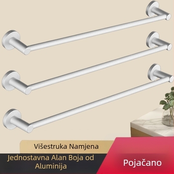 Držač za ručnike u kupaonici od Space aluminija, elektroforezno završetak, jednostruka šipka, nosivost 10 kg