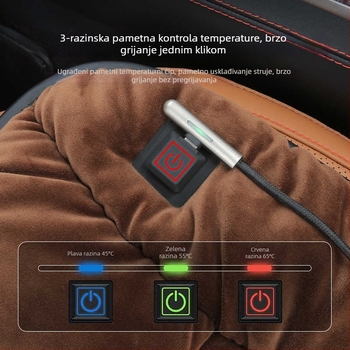 Grijajući jastučić za auto za sjedalo 12V USB električno grijanje, Dutch Velvet punilo, poliester površina, za zimu, model ZD-JZ101