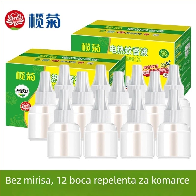 Tekući repelent protiv komaraca za električno uređaj - bez mirisa, Olive Chrysanthemum, paket od 6 bočica