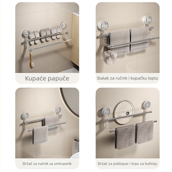 Zidni držač za ručnike s usisnom čašom • Materijal: plastika • Značka: Yimeijia • Pakiranje: 30 kom • Prilagodba: Da