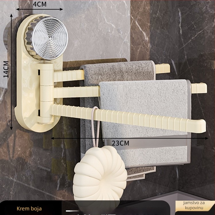 Držač za kuhinjske krpe i ručnike sa vakuum utičnicom, zidni, višeslojni, rotirajući, od plastike, marka Telford, kutija 160 komada