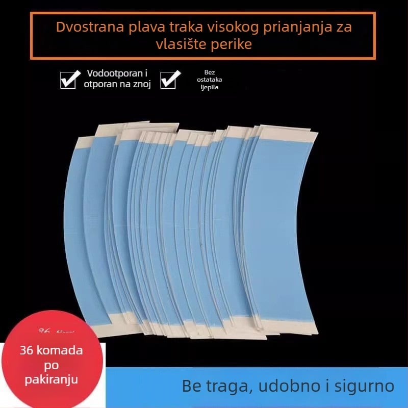 Dvostruka traka za periku, oblik luka, ultra-tanka, biokompatibilno ljepilo za vlasište, 60 g