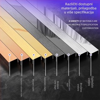 Inox čelična traka za rub s U-oblikovanim žlijebom, model x52901, brend Xin Zeyang, ugradnja dostupna