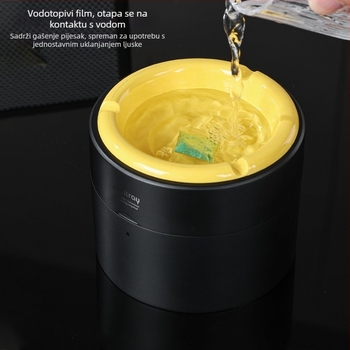 Automobilski i kućni pepeljnjak, plastični, višekratno upotrebljiv, protiv rasipanja pepela, vatrootporan, s rezervnim umetkom