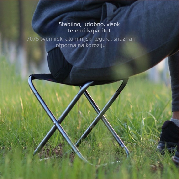 Sklopiva stoličica od aluminijskog legura, prijenosna kamping stolica, spremna za privatnu marku