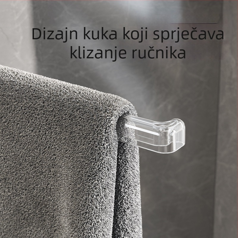 Plastični okretni držač ručnika sa vakuumskom čašicom za pričvršćivanje na zid, s više šipki