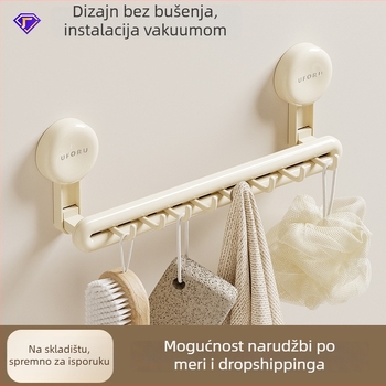 Držač za ručnike sa usisnom čašicom za kupaonicu, 1 razina, plastični, nosivost 5 kg, model DD2459