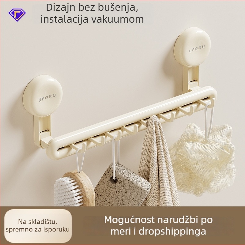 Držač za ručnike sa usisnom čašicom za kupaonicu, 1 razina, plastični, nosivost 5 kg, model DD2459