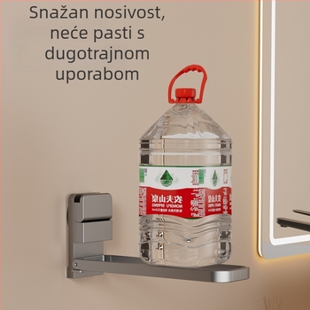 Sklopivi nosač ručnika sa usisnim čašicama, zidni bez bušenja, od željeza