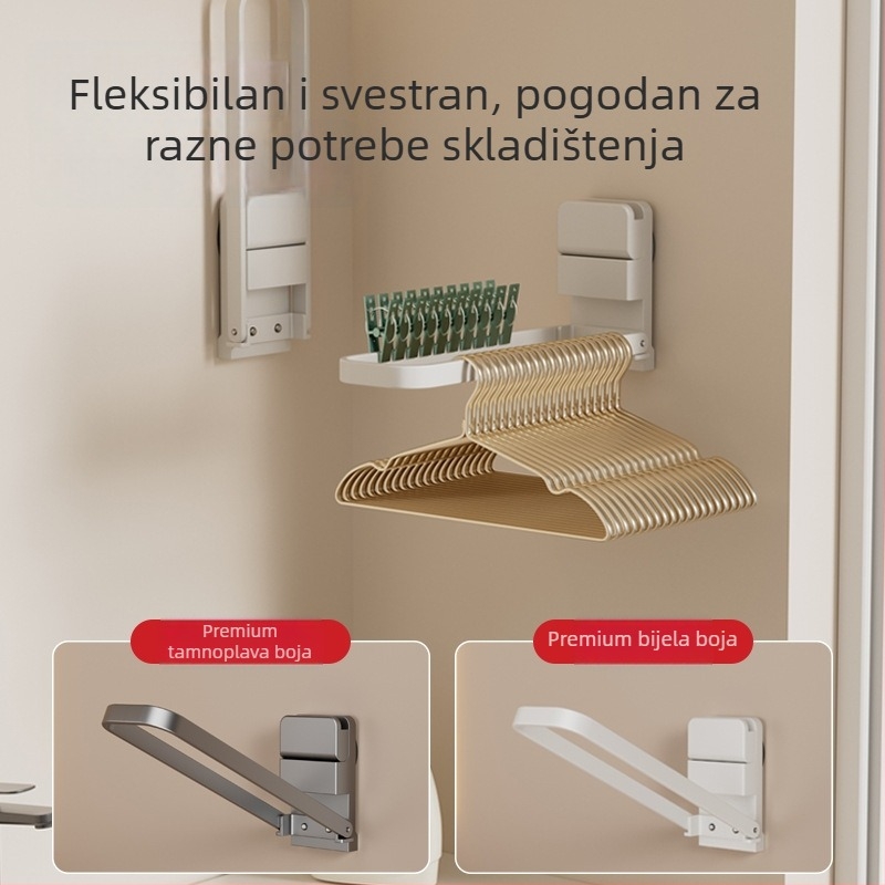 Sklopivi nosač ručnika sa usisnim čašicama, zidni bez bušenja, od željeza