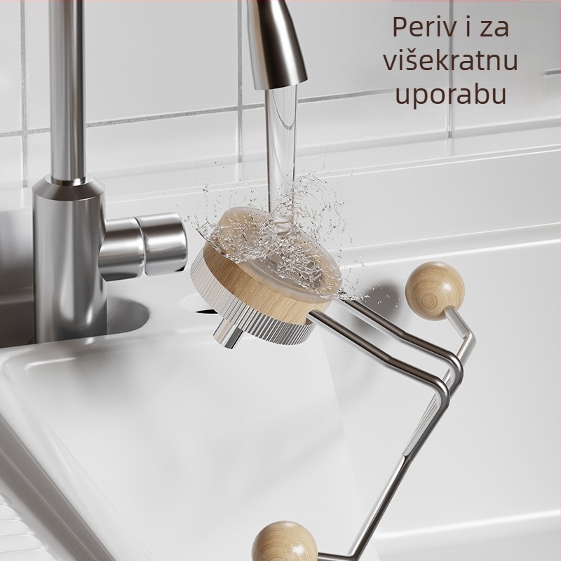 Držač za ručnike s usisnom čašom, bez bušenja, nehrđajući čelik, drveni izgled, kupaonica i kuhinja – Shell Stone