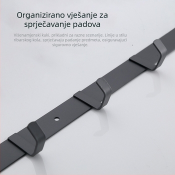 Držač za ručnike od nehrđajućeg čelika, zidni, jednoslojni, za pohranu, nosivost do 20 kg