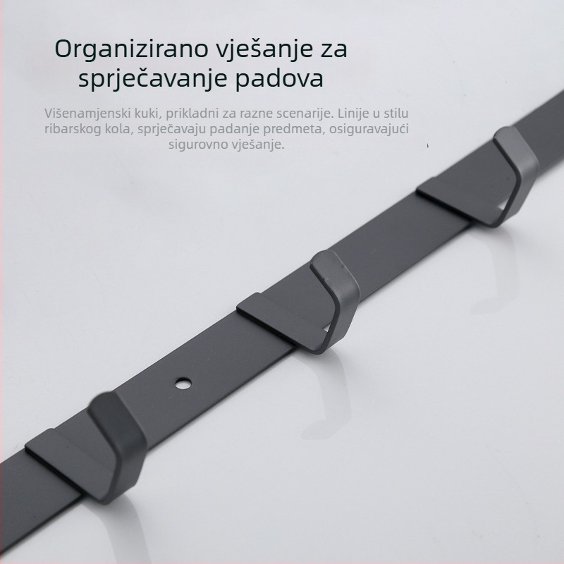 Držač za ručnike od nehrđajućeg čelika, zidni, jednoslojni, za pohranu, nosivost do 20 kg