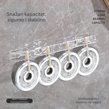 Zexi AS Zidni stalak za papuče i ručnike u kupaonici s odvodom - bez bušenja, prilagodljiva obrada, privatna oznaka dostupna