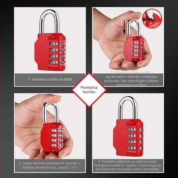 Olma visilica brava s lozinkom, srednji model – vodootporna, protiv krađe, moderni minimalistički stil; pogodna za putne kutije, ormariće, ruksake, okvir bicikla, kacige i teretanu