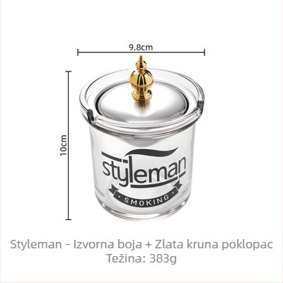 Stakleni pepelnjak s poklopcem, protiv rasipanja pepela, višenamjenski (auto/doma/ured)