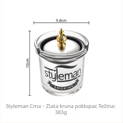 Stakleni pepelnjak s poklopcem, protiv rasipanja pepela, višenamjenski (auto/doma/ured)