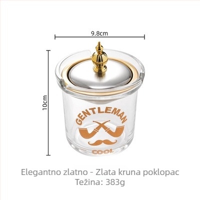 Stakleni pepelnjak s poklopcem, protiv rasipanja pepela, višenamjenski (auto/doma/ured)