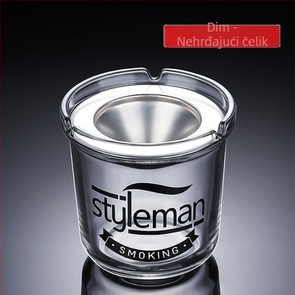 Stakleni pepelnjak s poklopcem, protiv rasipanja pepela, višenamjenski (auto/doma/ured)