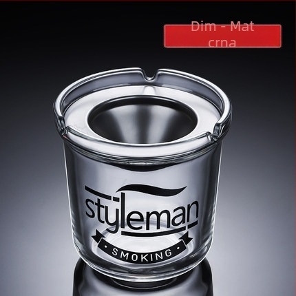 Stakleni pepelnjak s poklopcem, protiv rasipanja pepela, višenamjenski (auto/doma/ured)