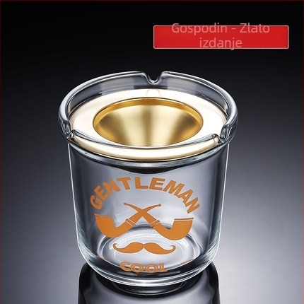 Stakleni pepelnjak s poklopcem, protiv rasipanja pepela, višenamjenski (auto/doma/ured)