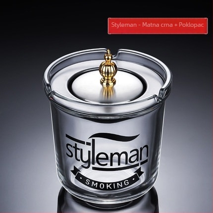 Stakleni pepelnjak s poklopcem, protiv rasipanja pepela, višenamjenski (auto/doma/ured)