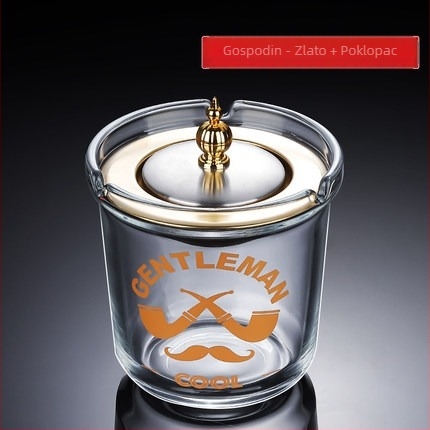 Stakleni pepelnjak s poklopcem, protiv rasipanja pepela, višenamjenski (auto/doma/ured)