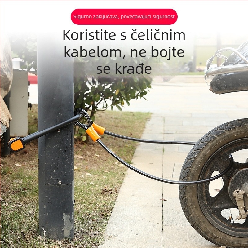 U-oblik zatvarač za bicikl, brenda JcSp Jianshi, model U-lock, čelični kabel, 1,6 kg, moderni minimalistički stil