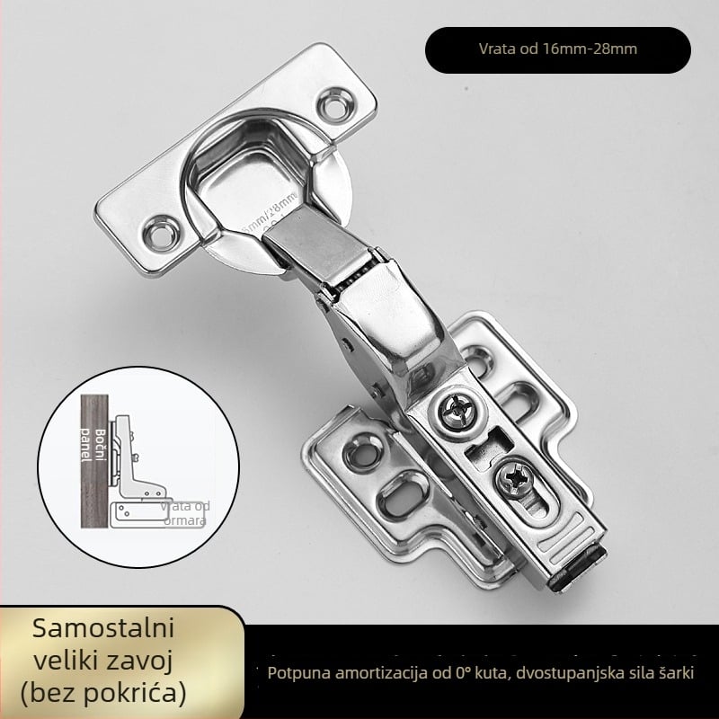 Panta za ormariće i garderobe s debelom pločom od nehrđajućeg čelika, s tlumenjem i hidraulskom oprugom (Model HB-thick plate hinge; Materijal: 304 nehrđajući čelik; Površina: polirana; Brand: TIANJULE)